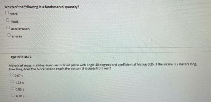 Solved Which of the following is a fundamental quantity? | Chegg.com