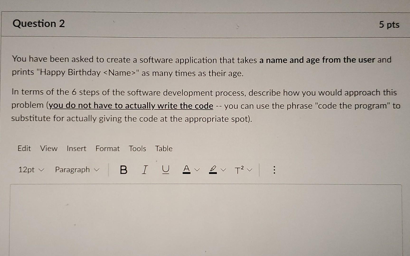 Solved You have been asked to create a software application | Chegg.com