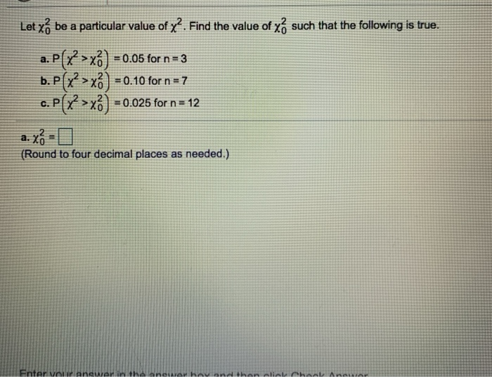 Solved Let Xe Be A Particular Value Of X Find The Value Chegg Com