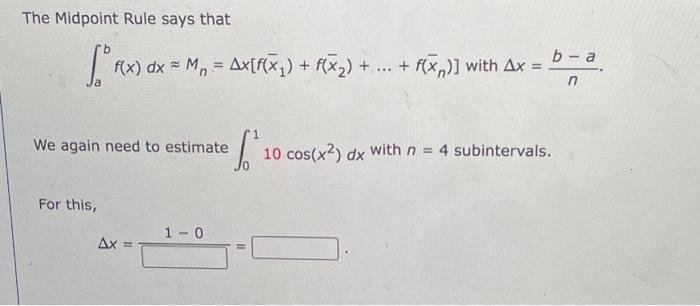 Solved The Midpoint Rule says that | Chegg.com