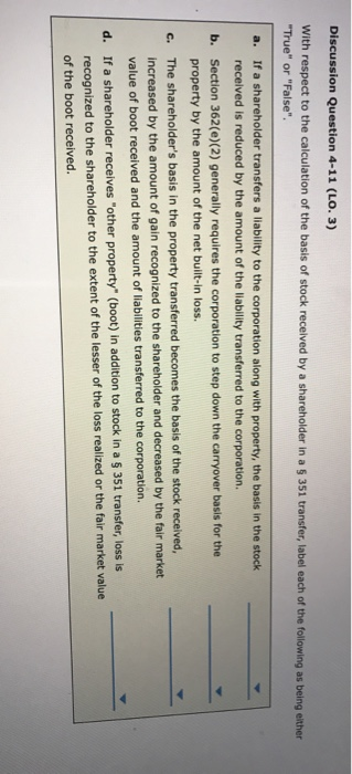 Solved Discussion Question 4 11 LO 3 With Respect To The Chegg