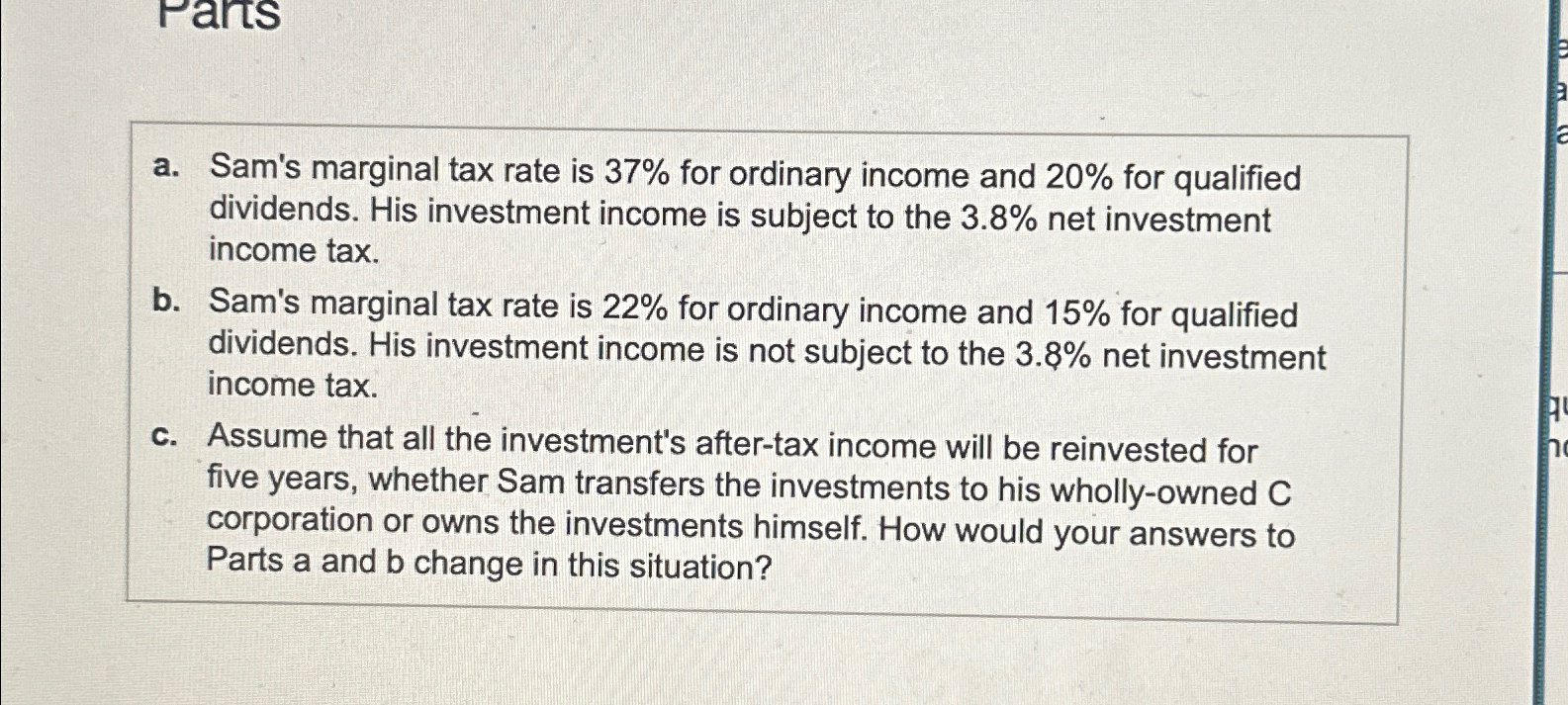 Solved Sam owns investments that generate $25,000 ﻿of | Chegg.com