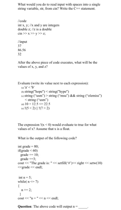 Solved Distinguish between a variable and value. Evaluate | Chegg.com