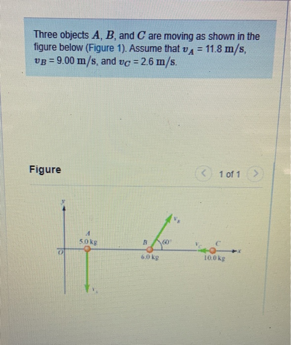 Solved Three Objects A, B, And C Are Moving As Shown In The | Chegg.com