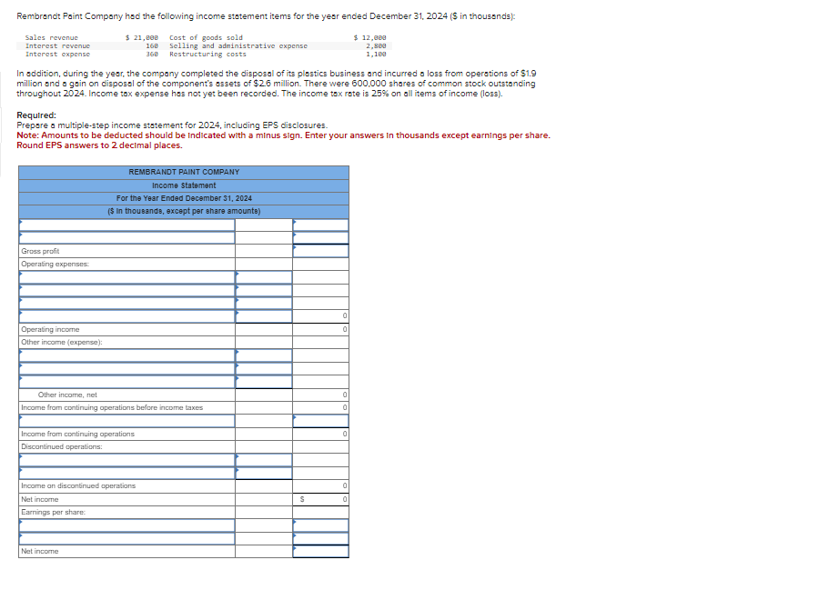 Solved Please answer the full chart | Chegg.com