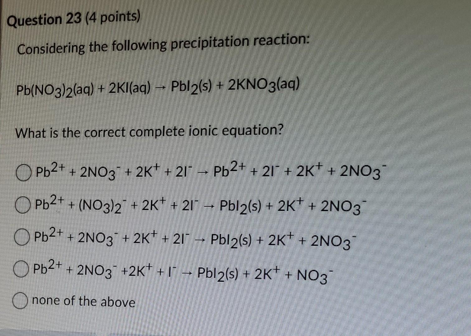 Solved Question 16 (4 points) What type of chemical reaction | Chegg.com