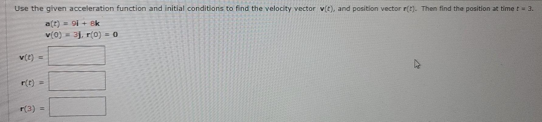 Solved Use the given acceleration function and initial | Chegg.com