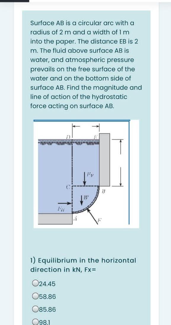 Solved Surface AB is a circular arc with a radius of 2 m and | Chegg.com