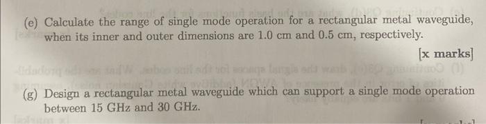Solved (e) Calculate the range of single mode operation for | Chegg.com