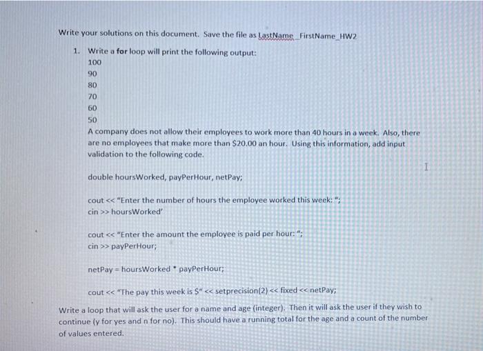 Solved Write your solutions on this document. Save the file | Chegg.com