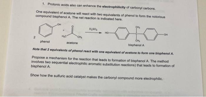 Solved 1. Protonic acids also can enhance the | Chegg.com