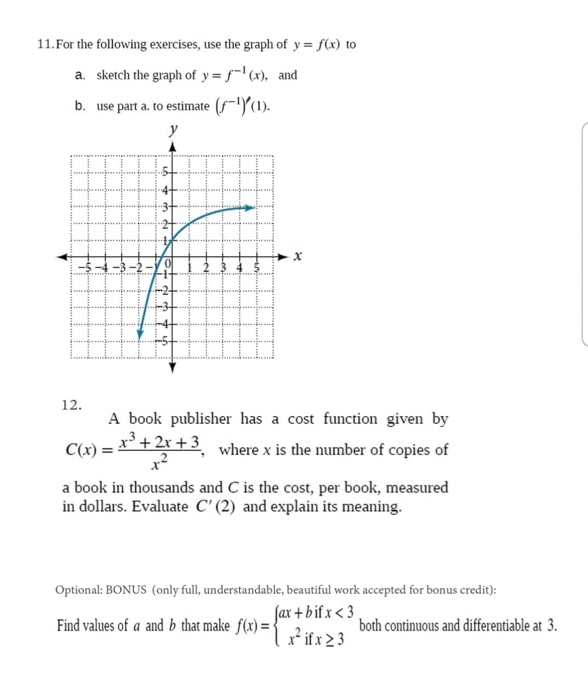 Solved 11 For The Following Exercises Use The Graph Of Y Chegg Com