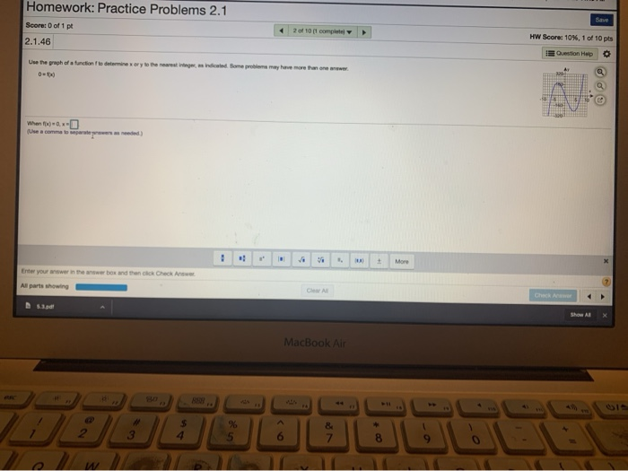Solved Save Homework: Practice Problems 2.1 Score: 0 of 1 pt | Chegg.com