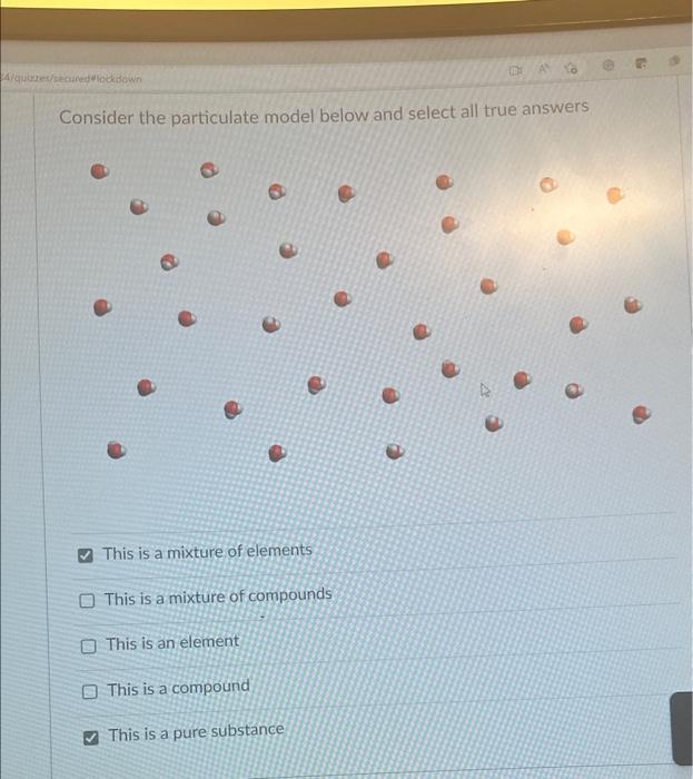 Solved Consider The Particulate Model Below And Select All 