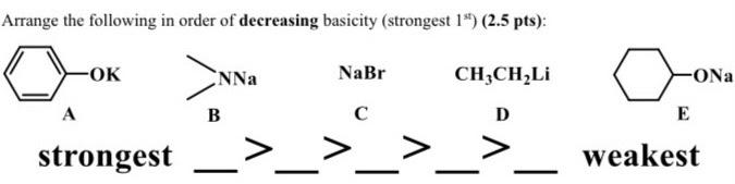 Solved Arrange the following in order of decreasing basicity | Chegg ...