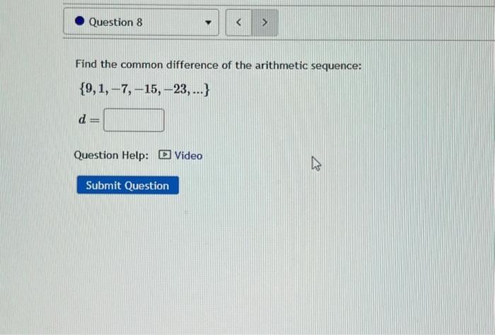 Solved Find the common difference of the arithmetic | Chegg.com