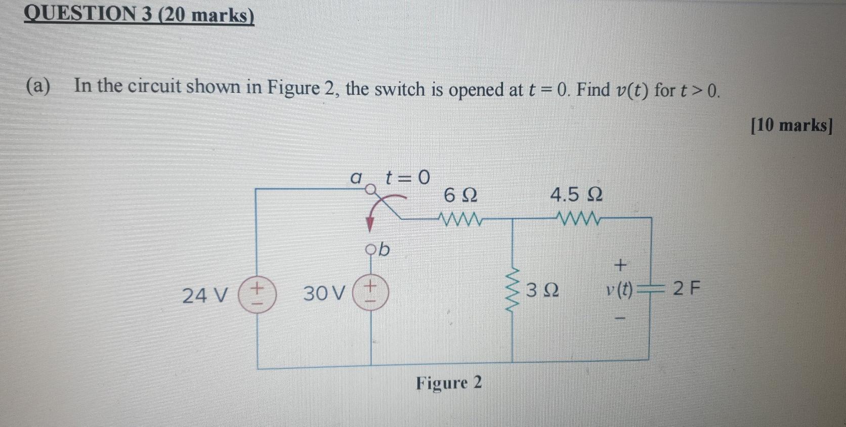 Solved QUESTION 3 (20 marks) (a) In the circuit shown in | Chegg.com