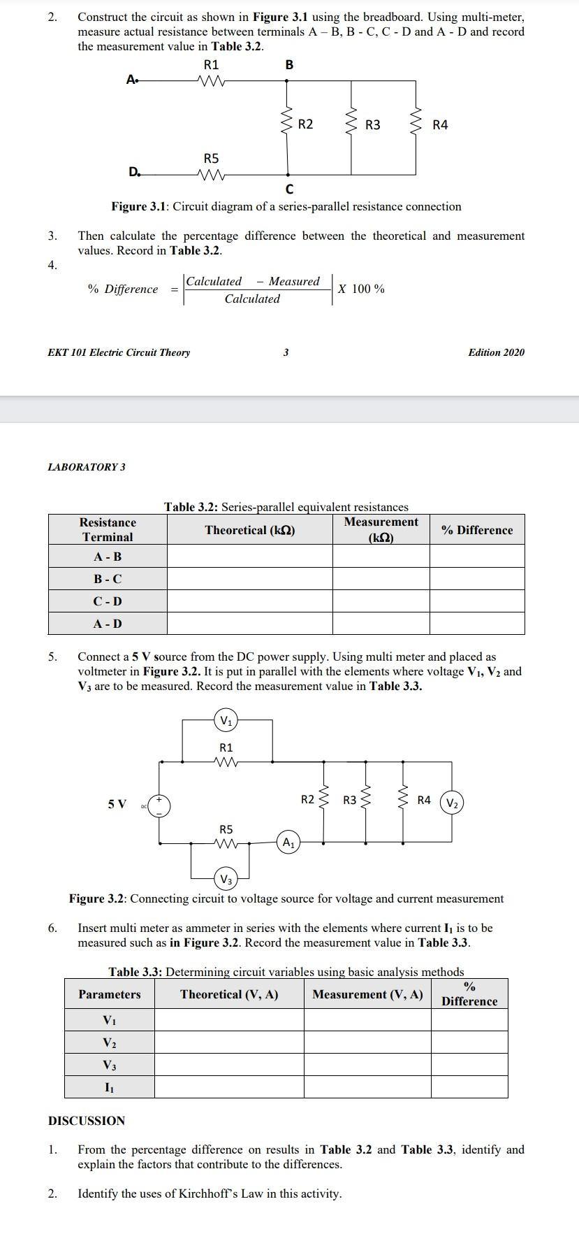 Solved 2. Construct the circuit as shown in Figure 3.1 using | Chegg.com