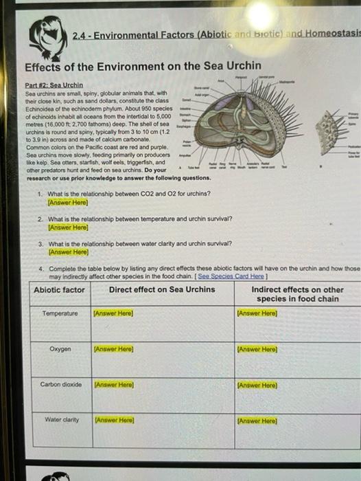 Solved 2.4 - Environmental Factors (Abiotic and brotic) and 