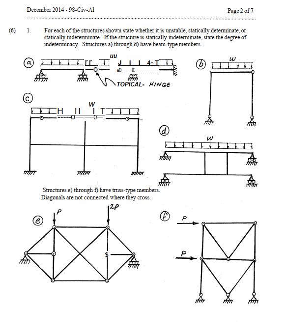 (6) 1. ﻿For each of the structures shown state | Chegg.com