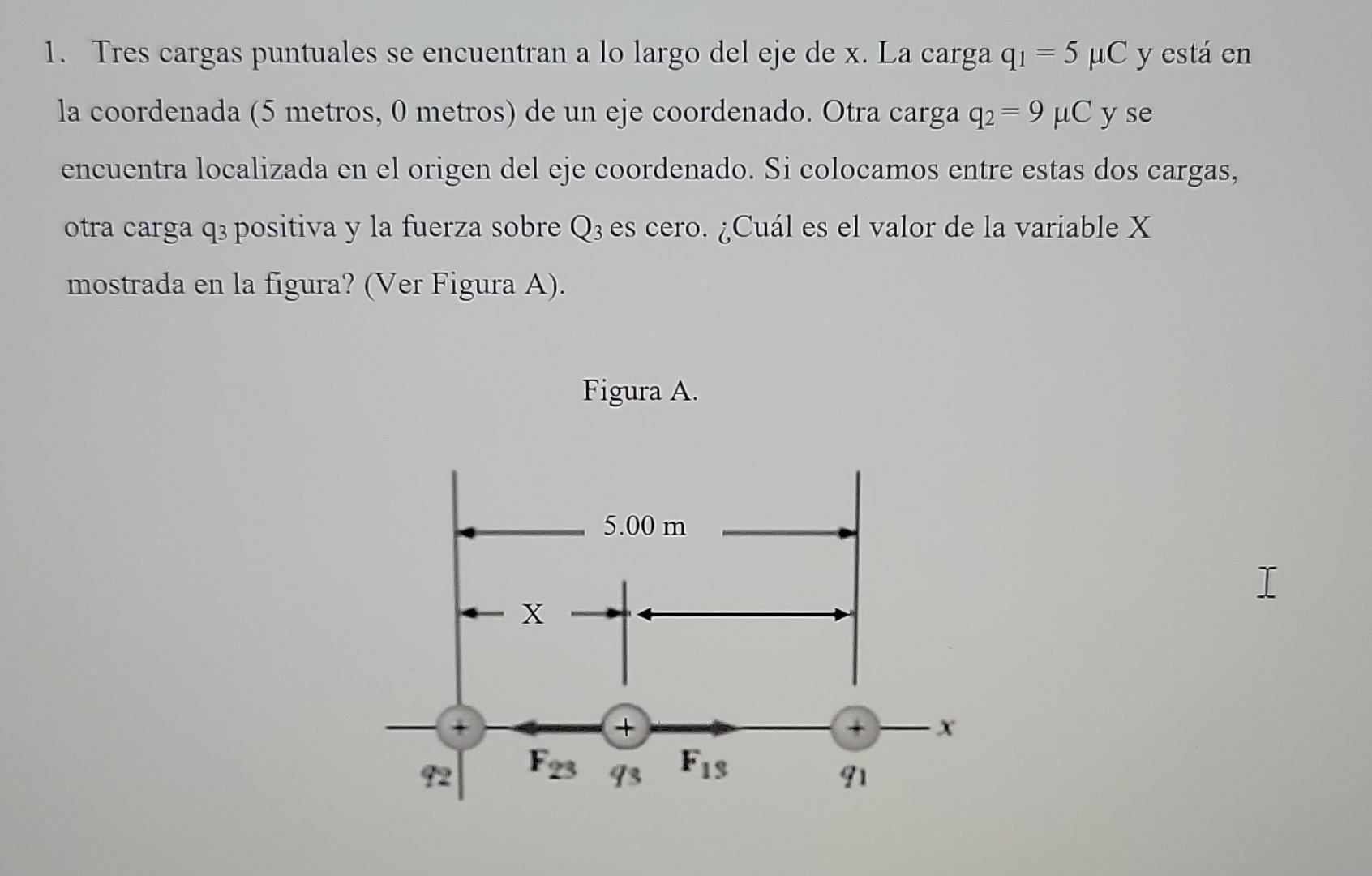 Solved Tres Cargas Puntuales Se Encuentran A Lo Largo Del | Chegg.com