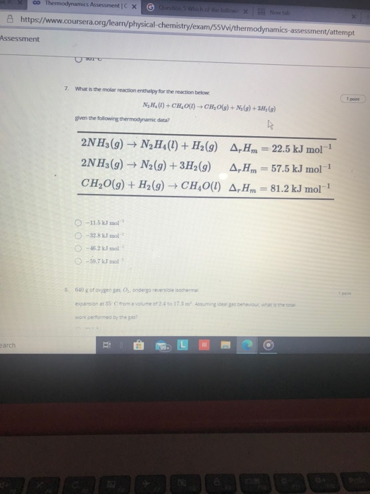 Thermodynamics past papers image