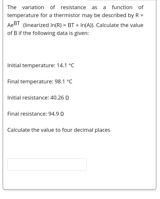 Solved The variation of resistance as a function of | Chegg.com