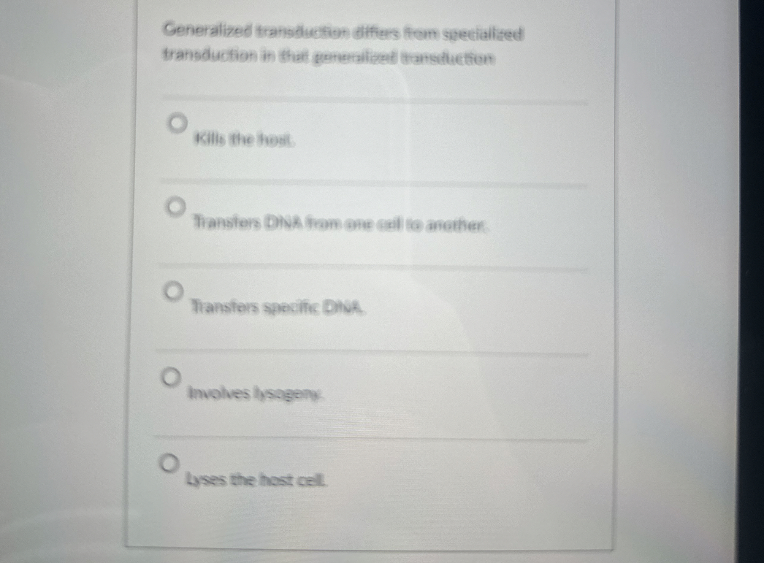 Solved Generalized transduction diffirs form spectialifed | Chegg.com