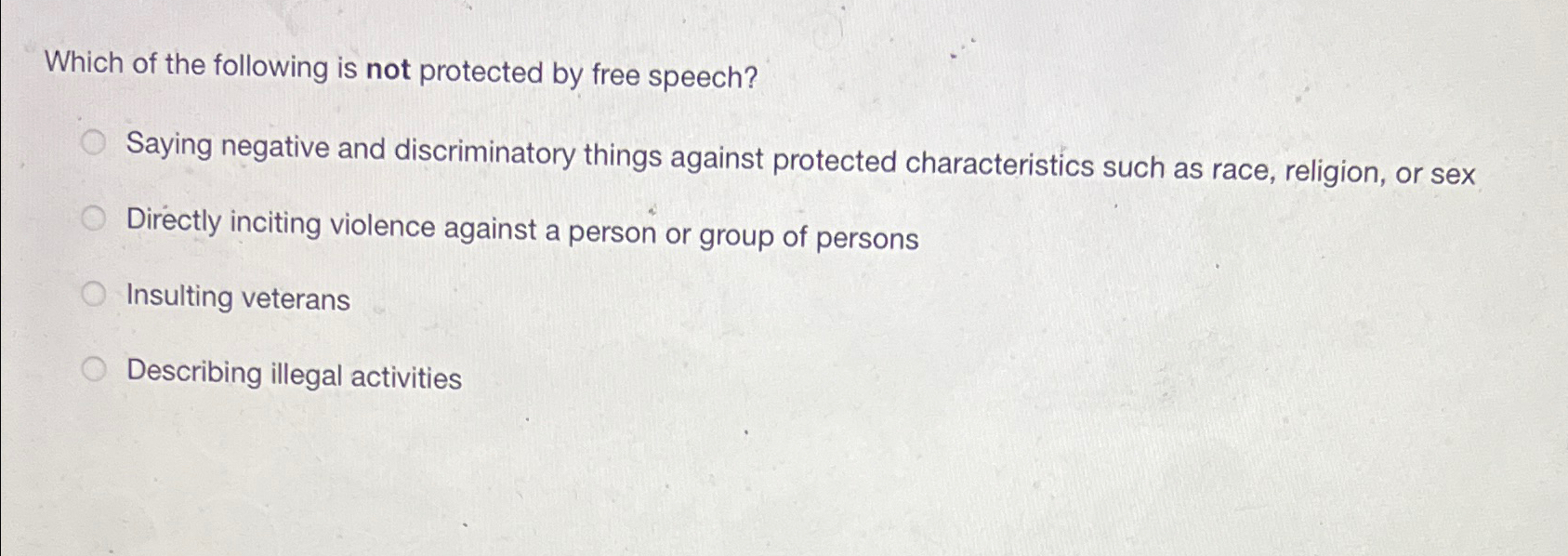 Solved Which of the Which of the following is not protected | Chegg.com