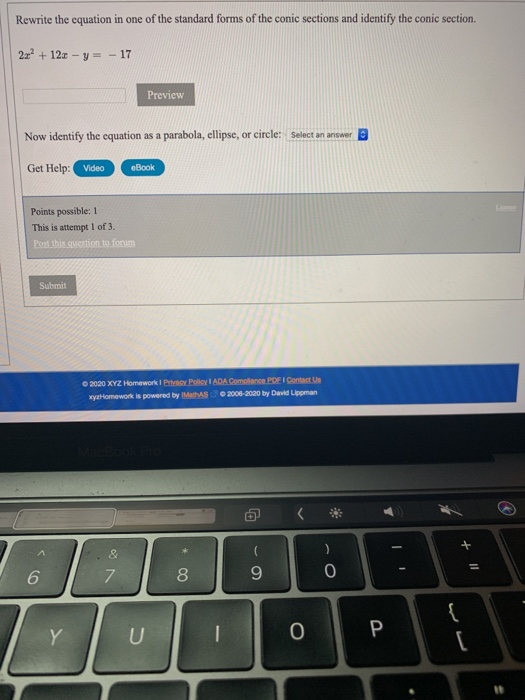 Solved Rewrite the equation in one of the standard forms of | Chegg.com