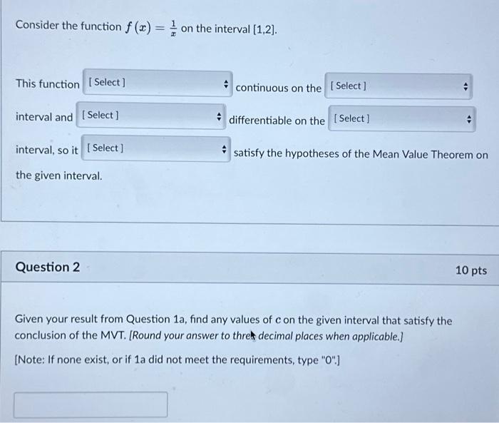 Solved Consider the function f(x) = // on the interval | Chegg.com