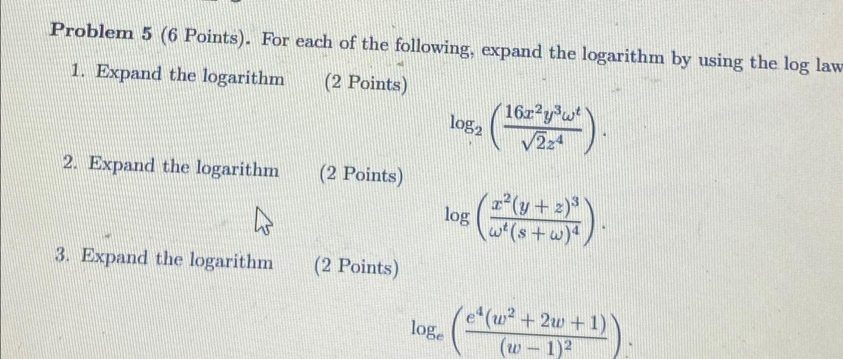 Solved Problem 5 ( 6 Points). For Each Of The Following, | Chegg.com