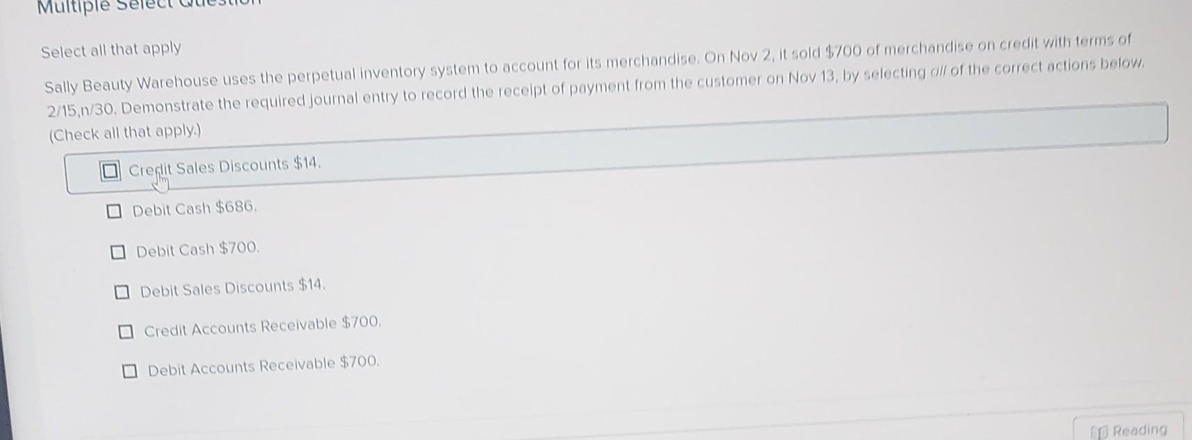 Solved select all that apply sally beauty warehouse uses the chegg