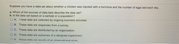 Solved Suppose you have a data set about whether a chicken | Chegg.com