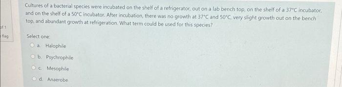 Solved Cultures of a bacterial species were incubated on the | Chegg.com