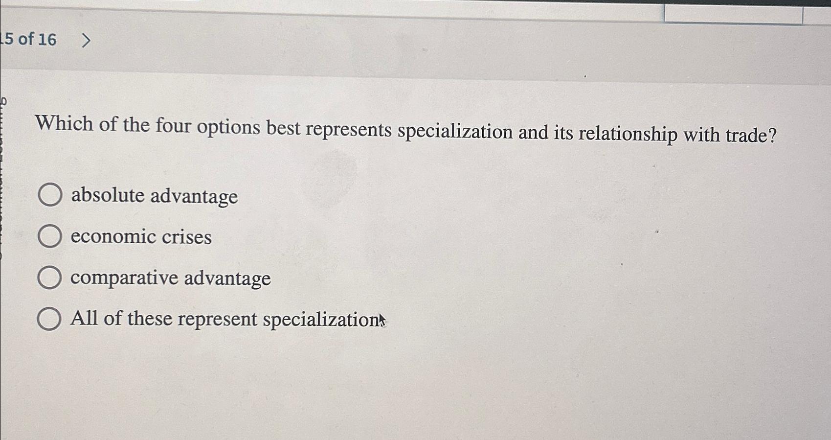 Solved 5 ﻿of 16Which of the four options best represents | Chegg.com