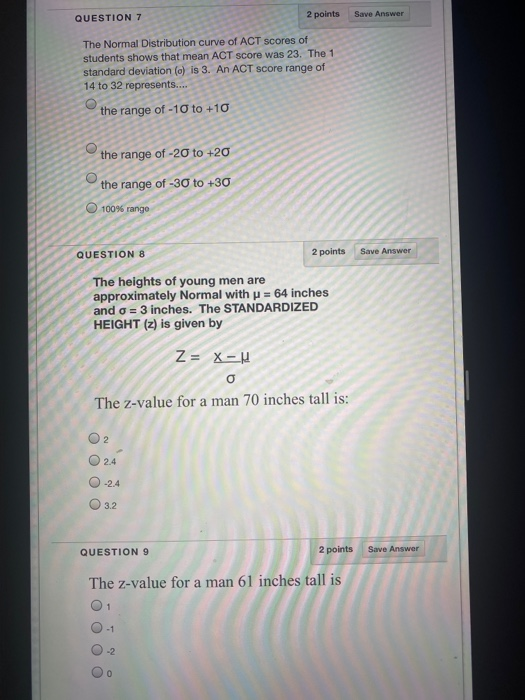 Solved QUESTION 7 2 points Save Answer The Normal | Chegg.com
