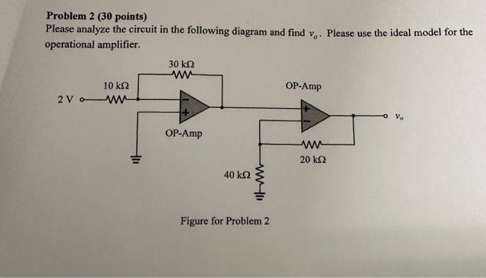 Solved Problem 2 (30 points) Please analyze the circuit in | Chegg.com