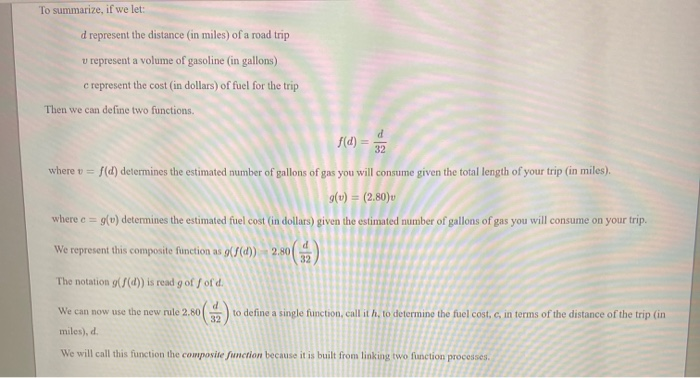 Solved To summarize, if we let: d represent the distance (in | Chegg.com