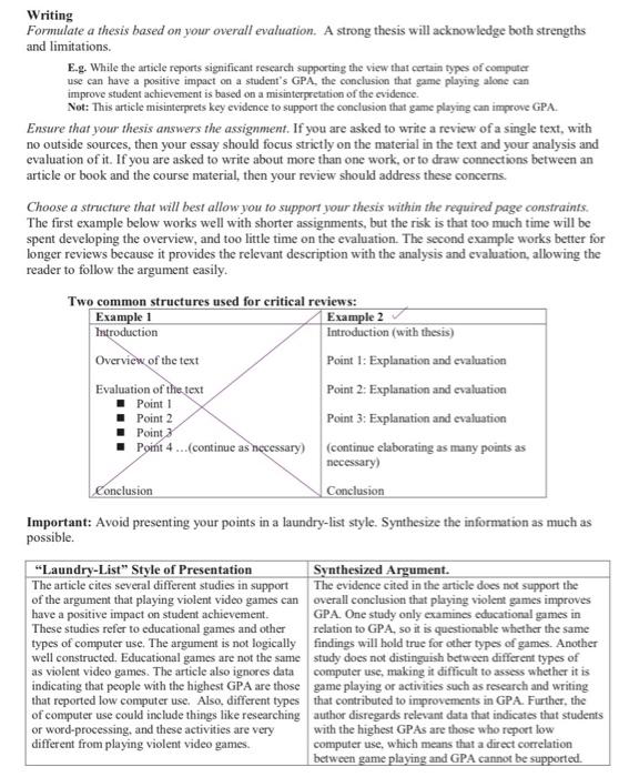 Writing a Critical Review What is a critical review?