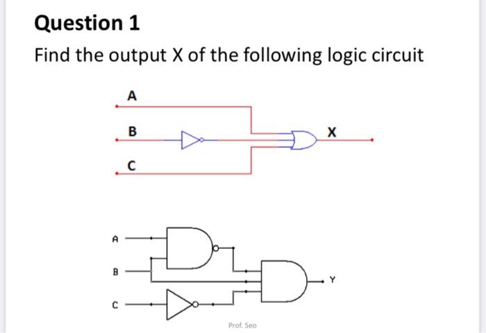 Solved Question 1 Find the output X of the following logic | Chegg.com