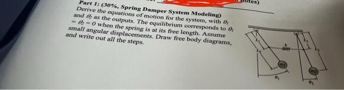 Solved Part 1: (30%, Spring Damper System Modeling) Derive | Chegg.com