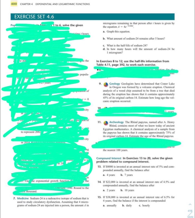 Solved 400 CHAPTER 4 EXPONENTIAL AND LOGARITHMIC FUNCTIONS | Chegg.com