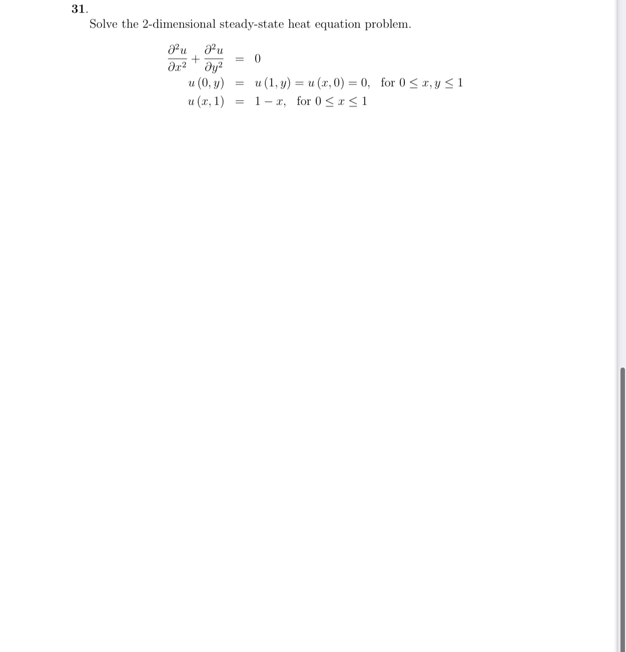 Solved Solve the 2-dimensional steady-state heat equation | Chegg.com