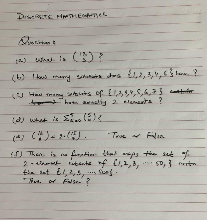 Solved DISCRETE MATHEMATICS ) (c) How Questions (a) What is | Chegg.com