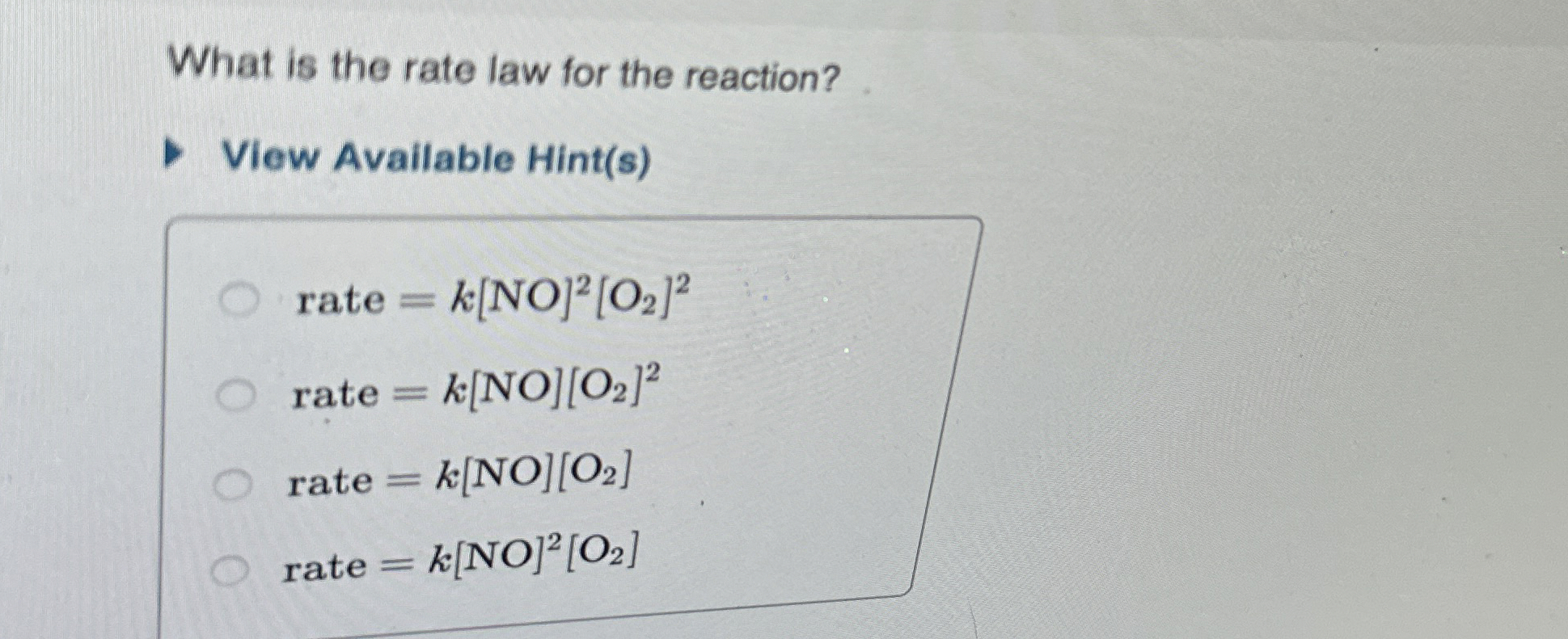 Solved What is the rate law for the reaction?View Available | Chegg.com