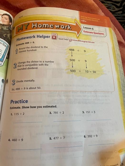 my homework lesson 2 estimate products page 289 answer key