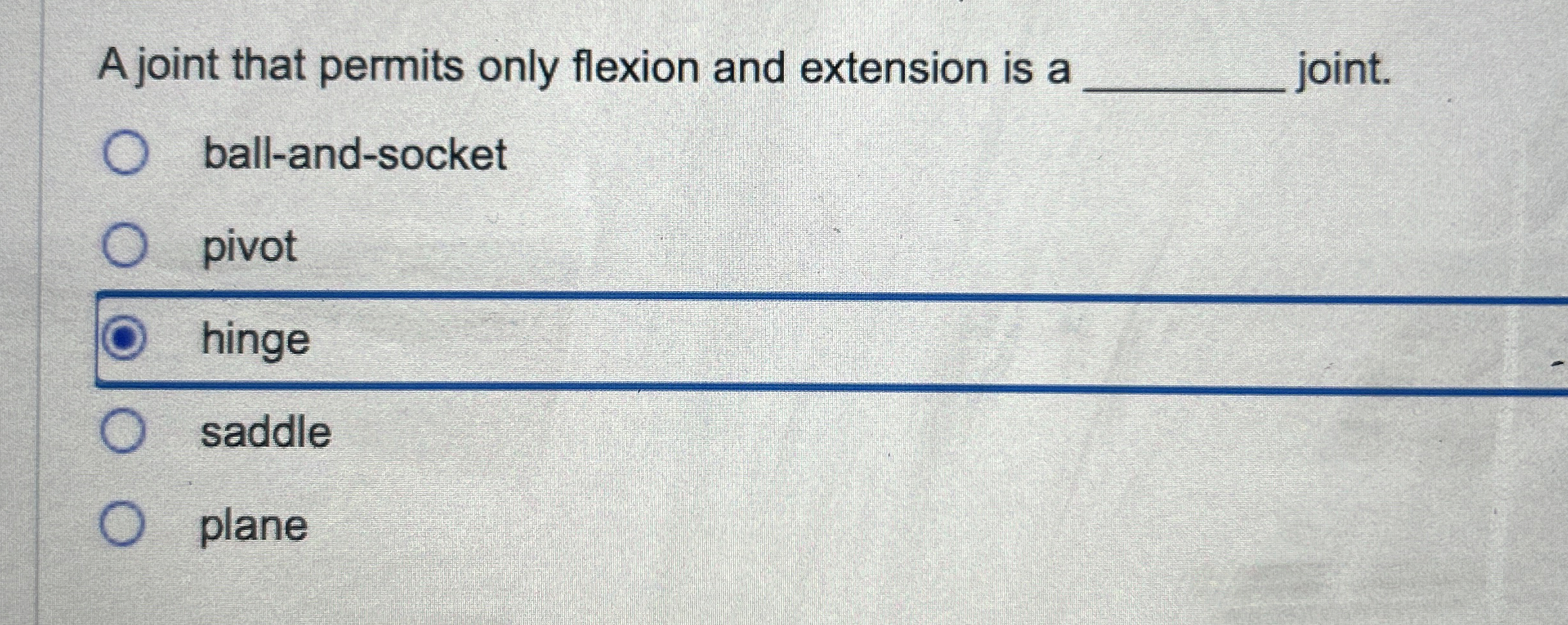 Solved A joint that permits only flexion and extension is a