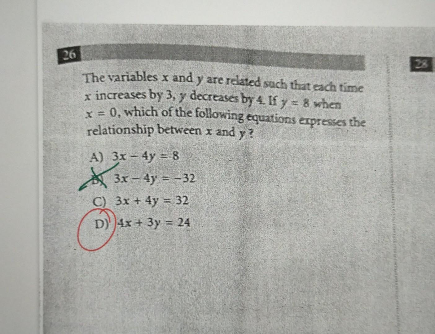 Solved The variables \\( x \\) and \\( y \\) are related | Chegg.com