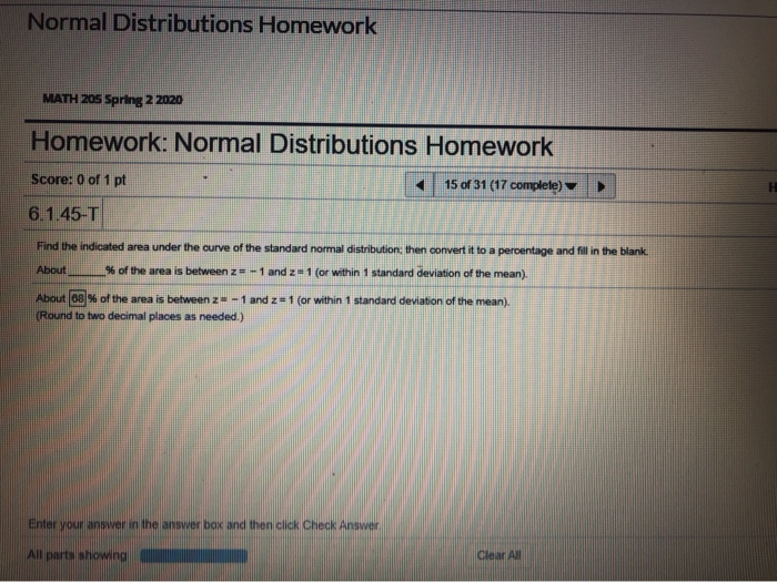 homework 9.4 normal calculations